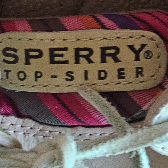 Sperry Topsiders Angelfish light Pink Leather Pink Plaid Boat Shoes - Picture 5 of 8